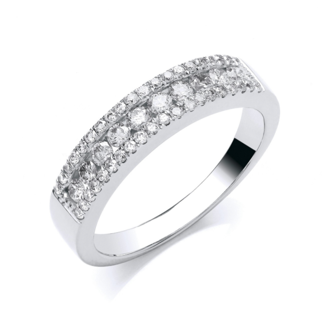 Ceylon Half Eternity Wedding Rings - Shralite London