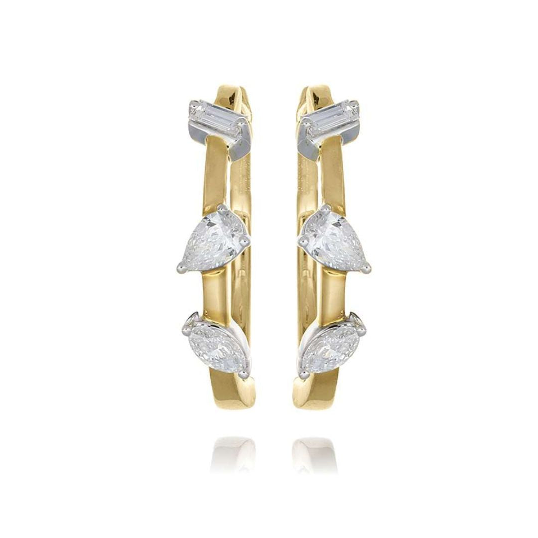 Facet Fusion Diamond Hoop Earrings - Shralite London
