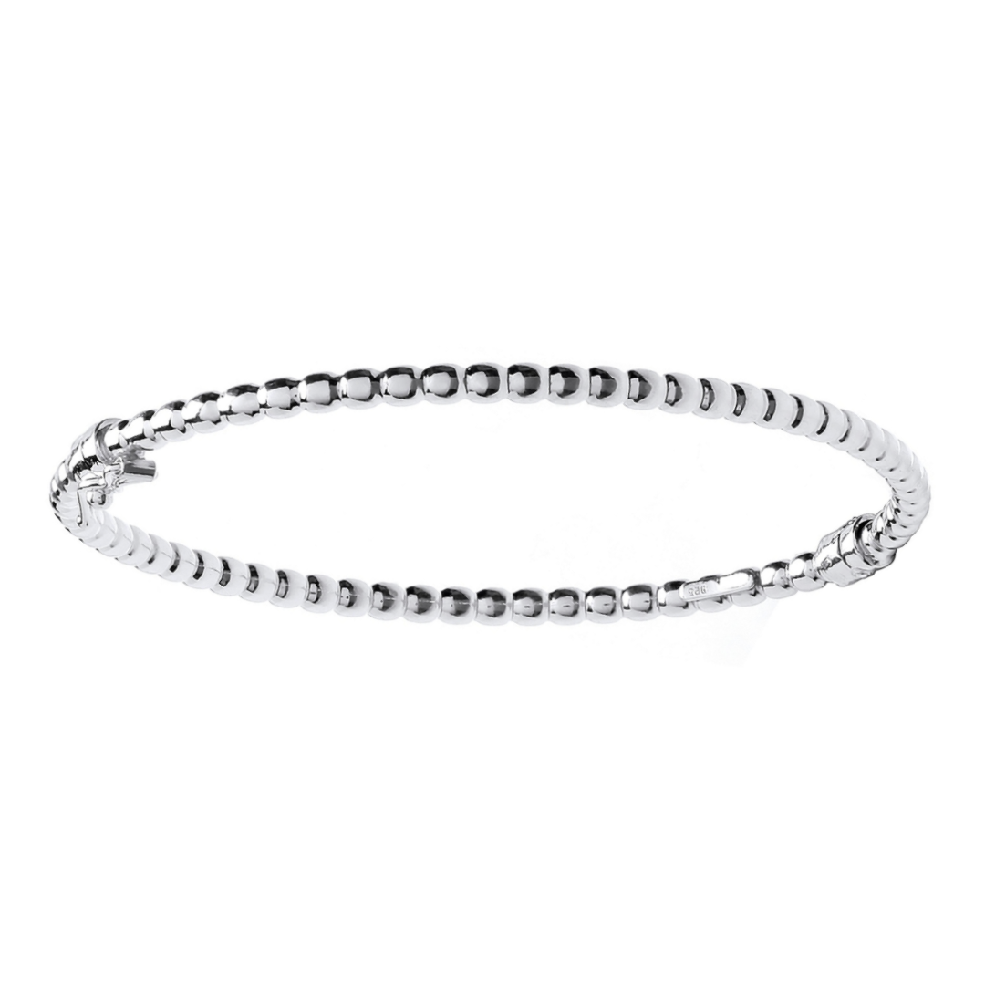 Silver Whispers Beaded Bangle - Shralite London