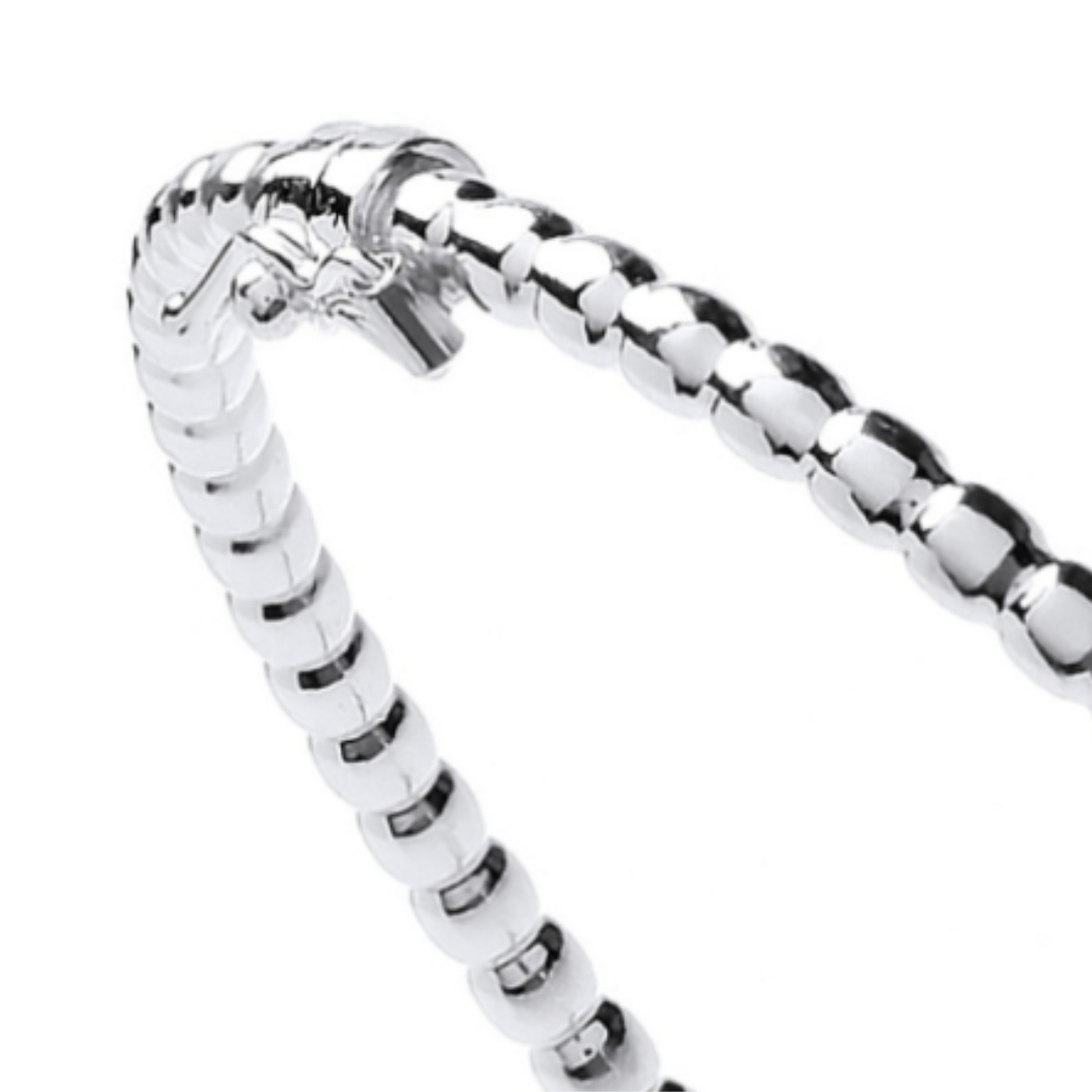 Silver Whispers Beaded Bangle - Shralite London