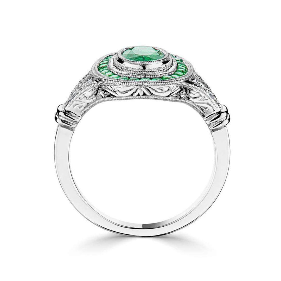 Emerald Oval Statement Ring - Shralite London