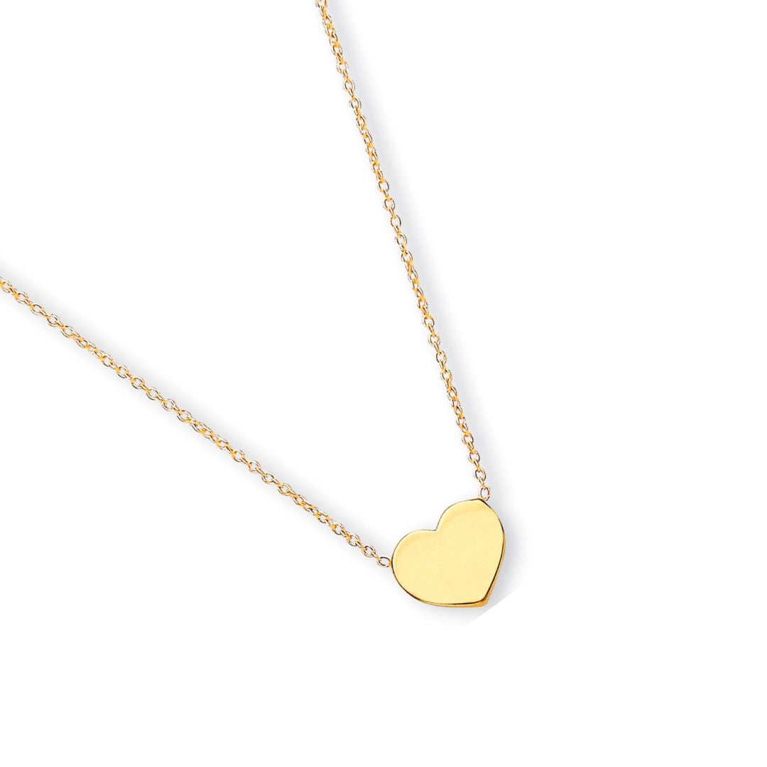 Gold Heart Pendant Necklace - Shralite London