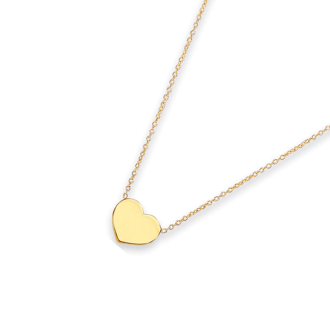 Gold Heart Pendant Necklace - Shralite London