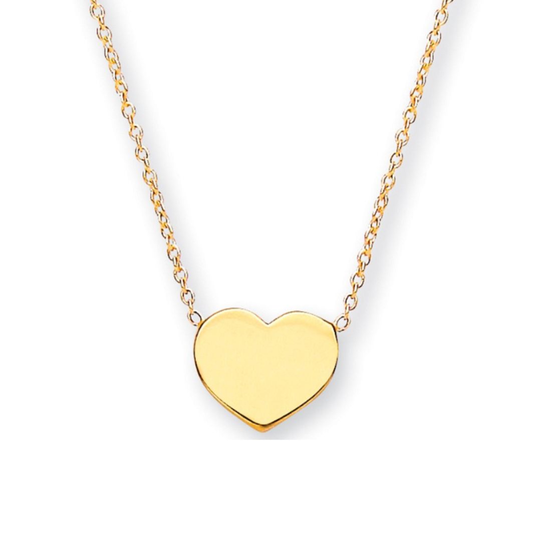 Gold Heart Pendant Necklace - Shralite London