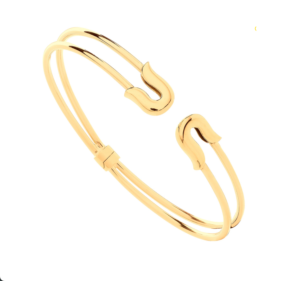 Golden Reflections Safety Pin Bangle - Shralite London