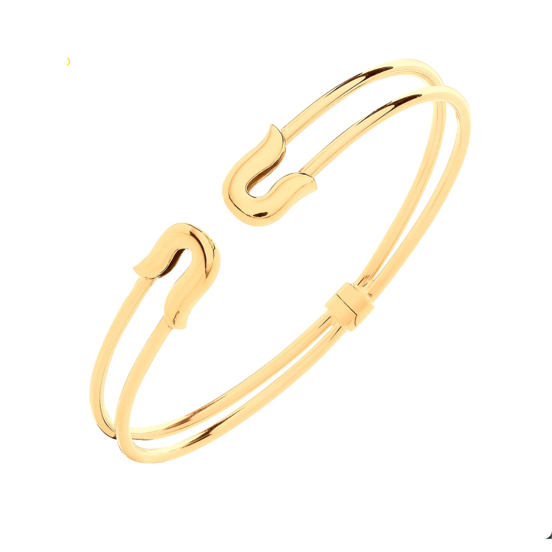Golden Reflections Safety Pin Bangle - Shralite London