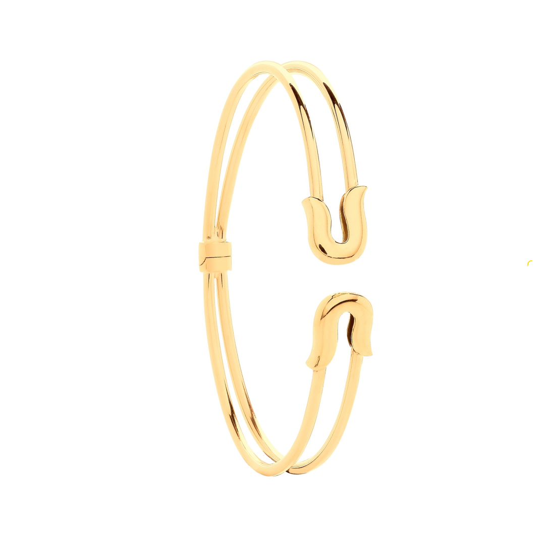 Golden Reflections Safety Pin Bangle - Shralite London