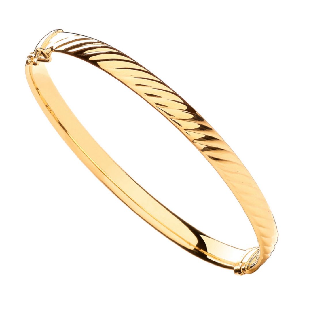 Golden Swirls Oval Bangle - Shralite London