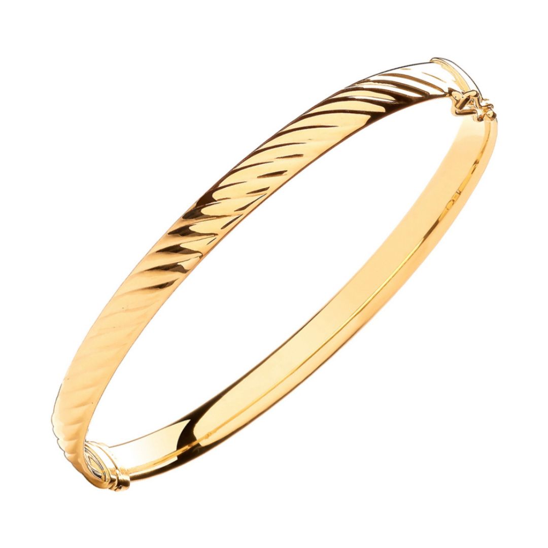 Golden Swirls Oval Bangle - Shralite London
