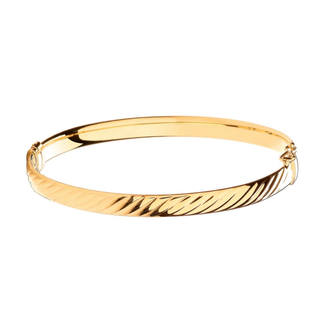 Golden Swirls Oval Bangle - Shralite London