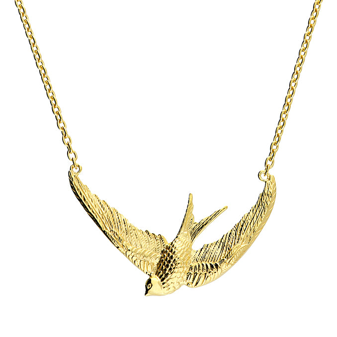 Golden Swallows Pendant - Shralite London