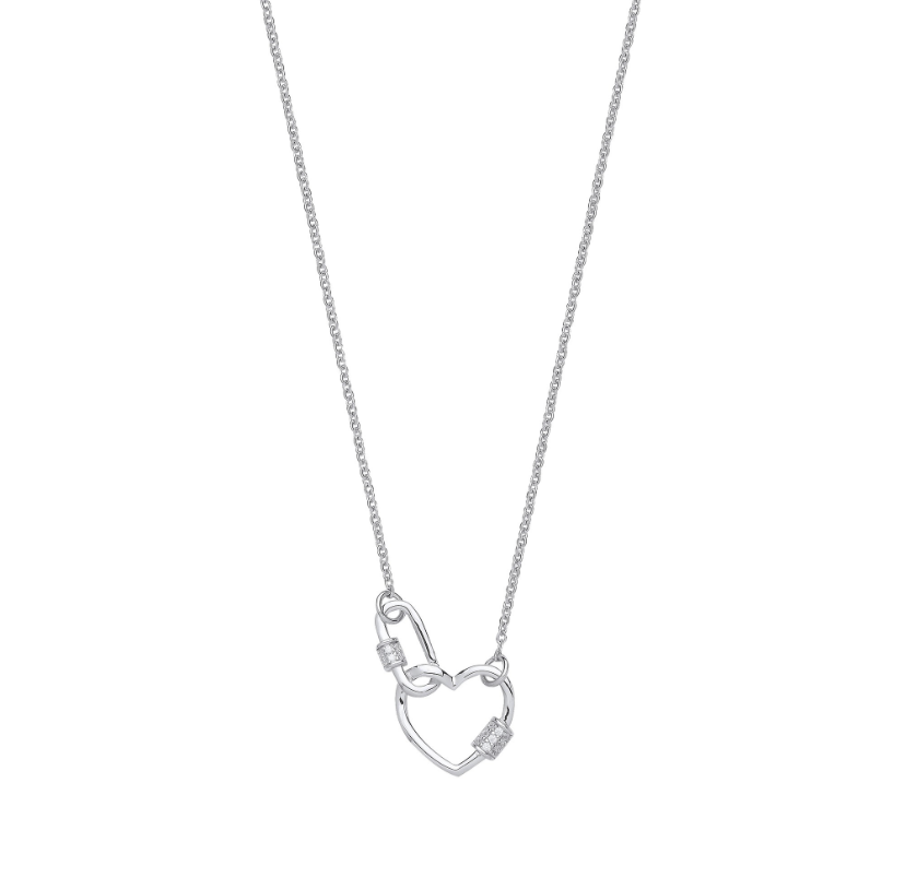 Amour Eternal Heart Paper Clip Necklace - Shralite London
