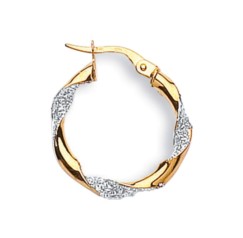 Glamorous Glitter Finish Twisted Hoop Earrings - Shralite London