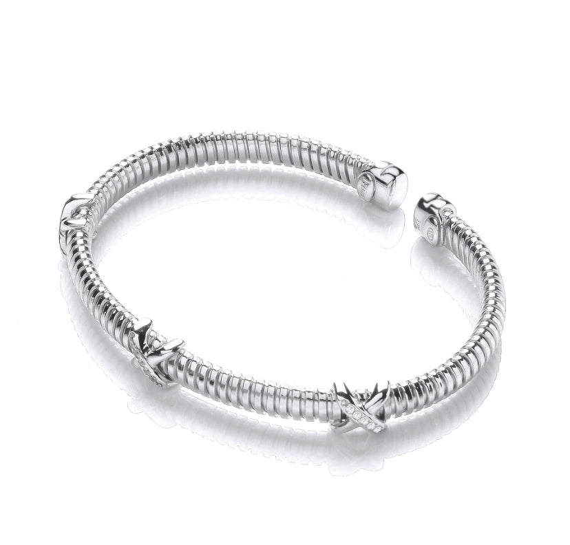 Sparkling Love Knot Bangle - Shralite London