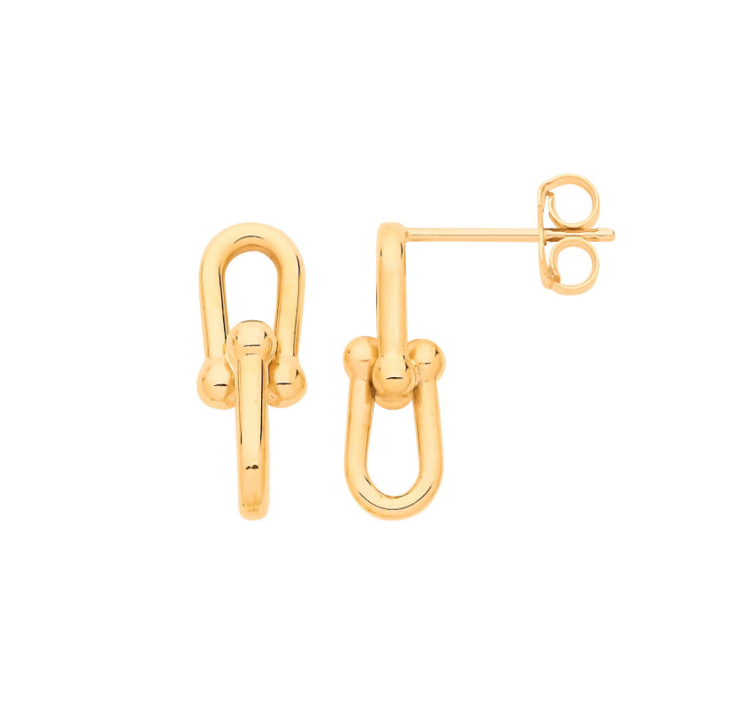 Edgy Bike Lock Stud Earrings - Shralite London