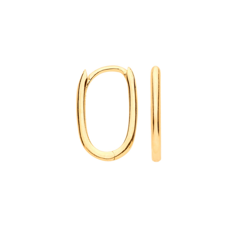 Eternal Hinged Oval Hoop Huggies - Shralite London