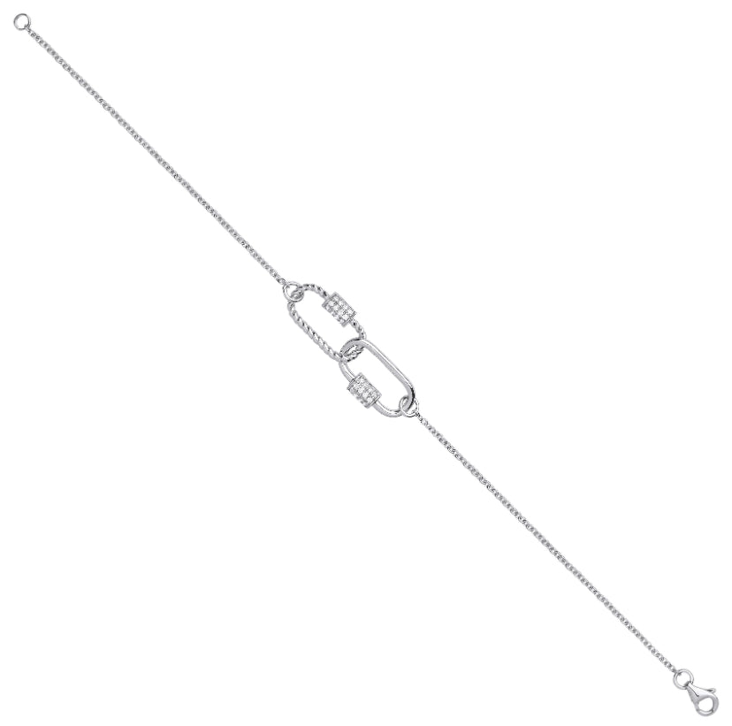 Dazzling Silver Paper Clip Bracelet - Shralite London