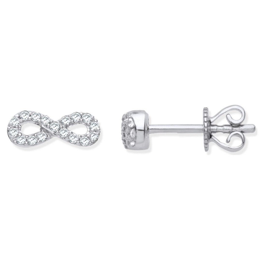 Infinity Diamond Studs - Shralite London