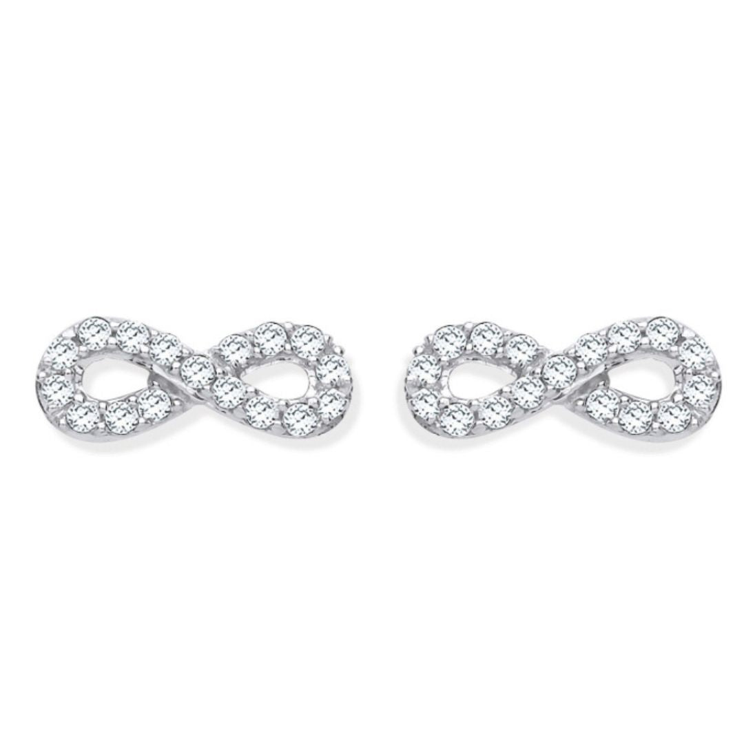 Infinity Diamond Studs - Shralite London