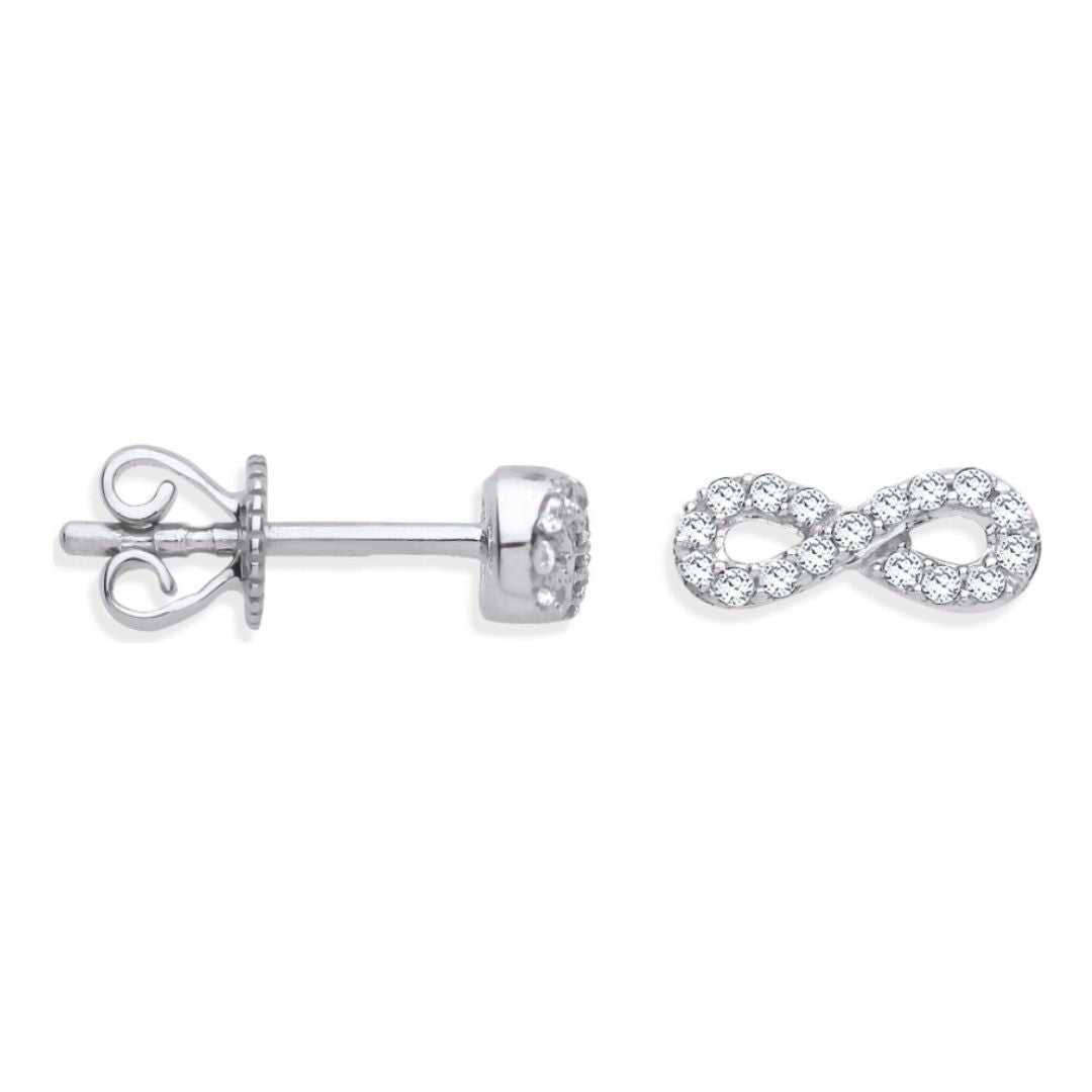 Infinity Diamond Studs - Shralite London