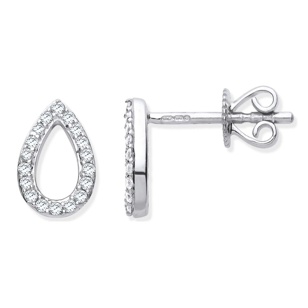 Teardrop Diamond Studs - Shralite London