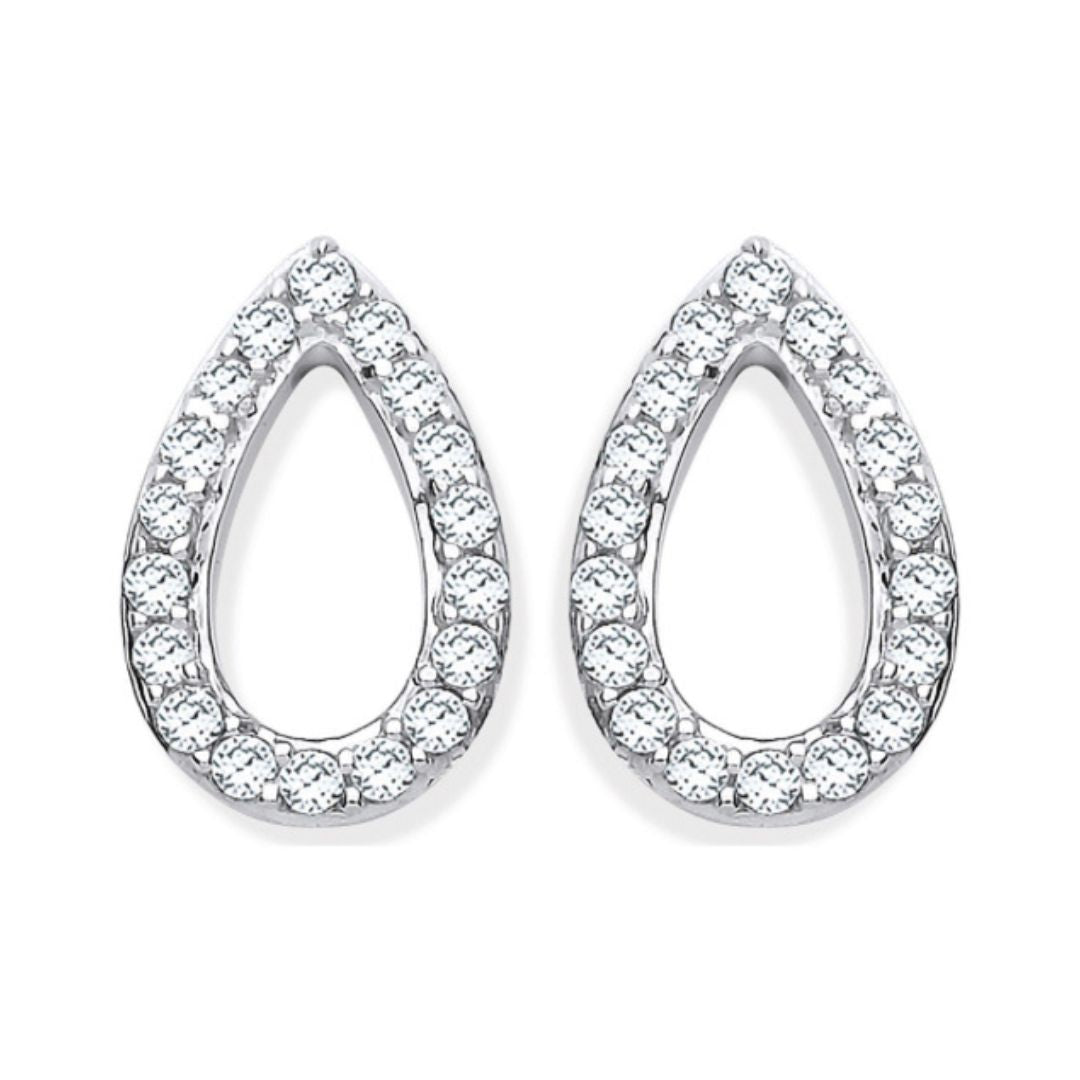 Teardrop Diamond Studs - Shralite London
