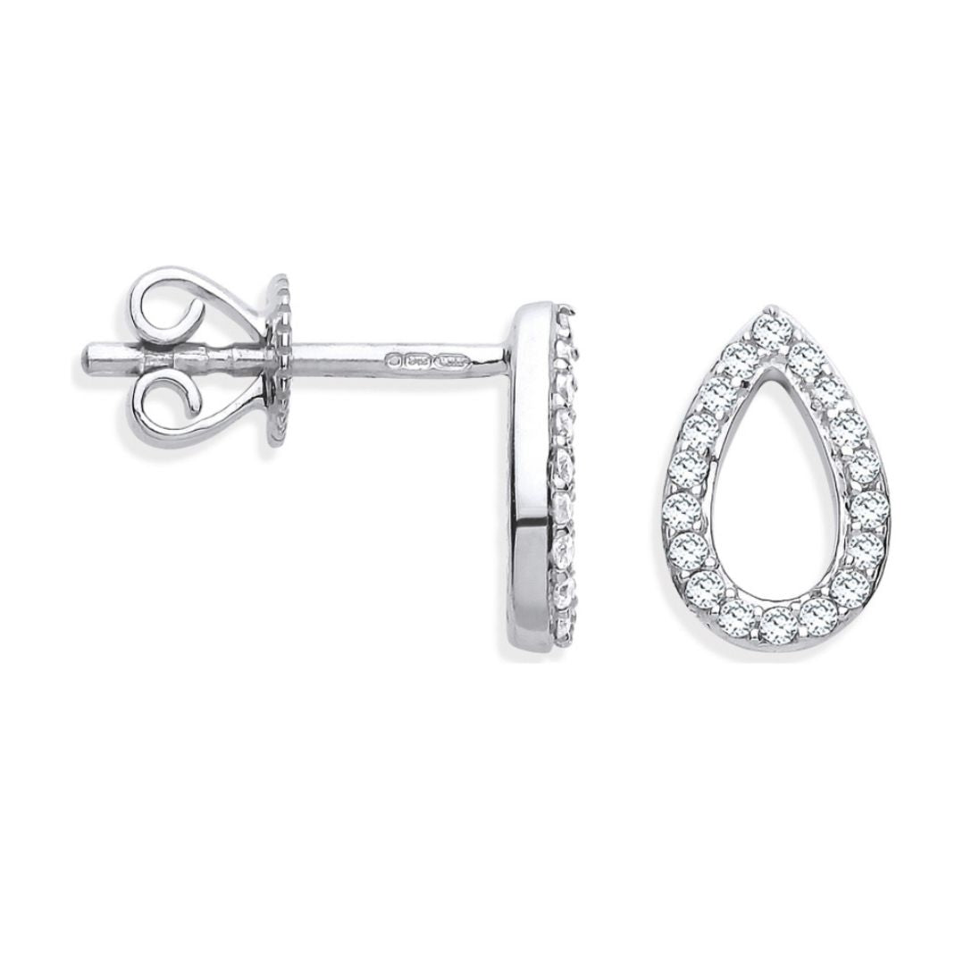 Teardrop Diamond Studs - Shralite London