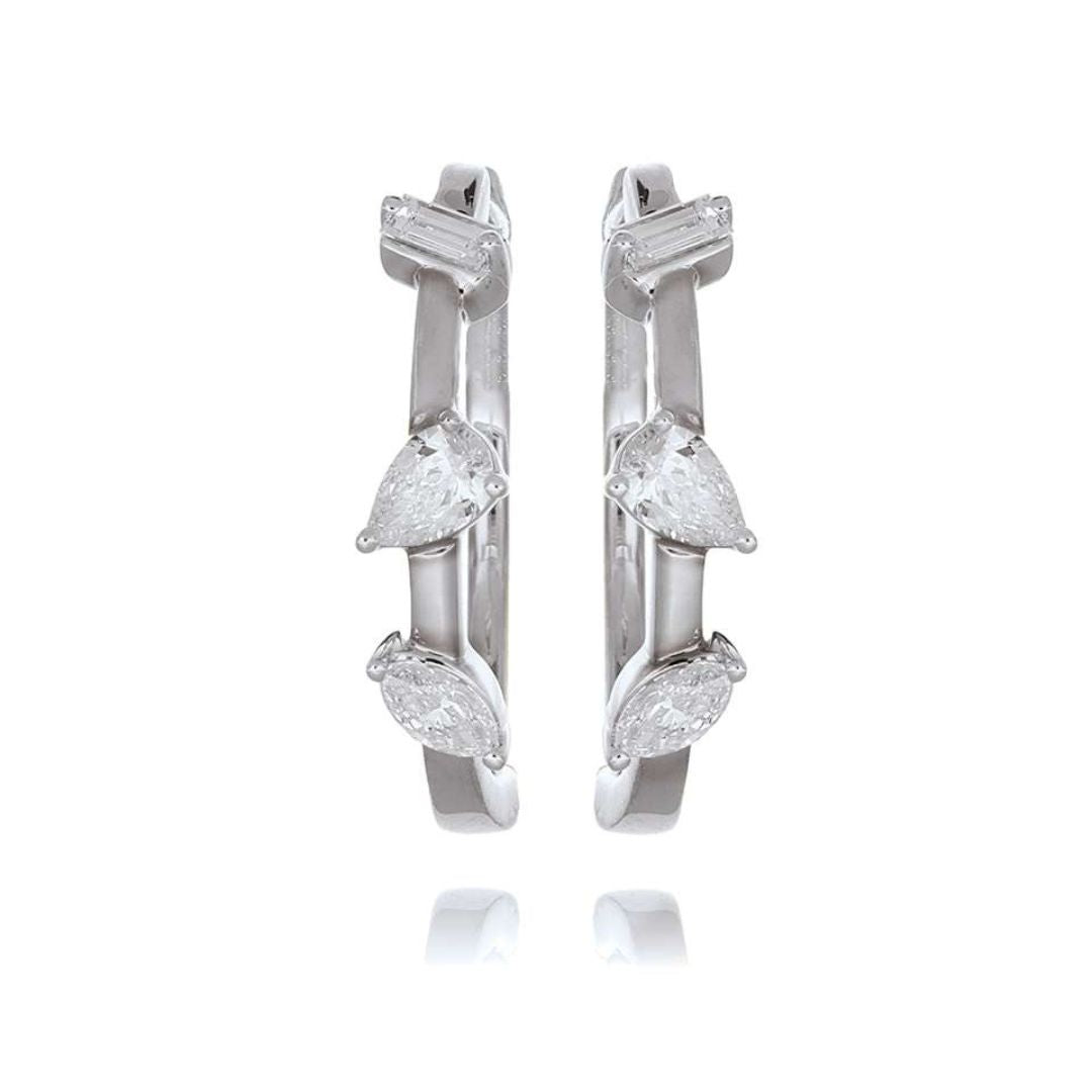 Facet Fusion Diamond Hoop Earrings - Shralite London