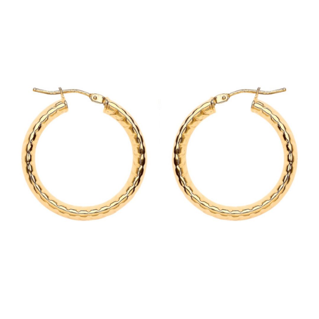 Wavy Ribbed Hoop Earrings - Shralite London