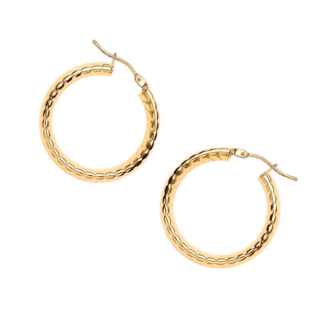 Wavy Ribbed Hoop Earrings - Shralite London