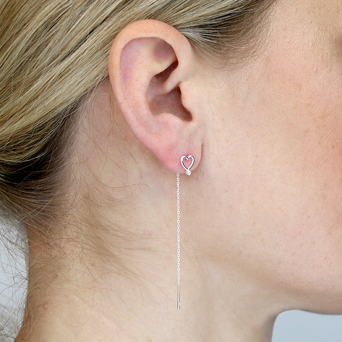 Heart's Desire Stud Pull-Through Earring - Shralite London