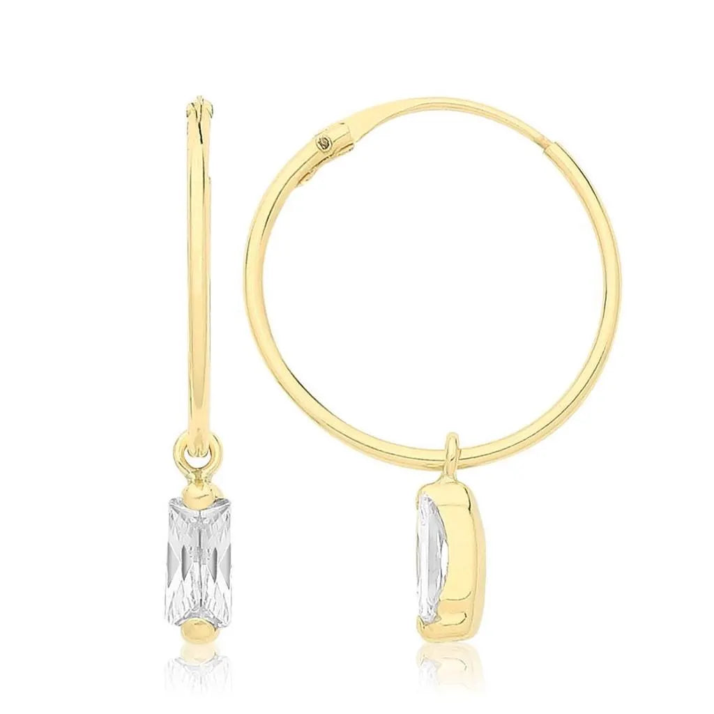 Sparkly Gold Charm Hoop