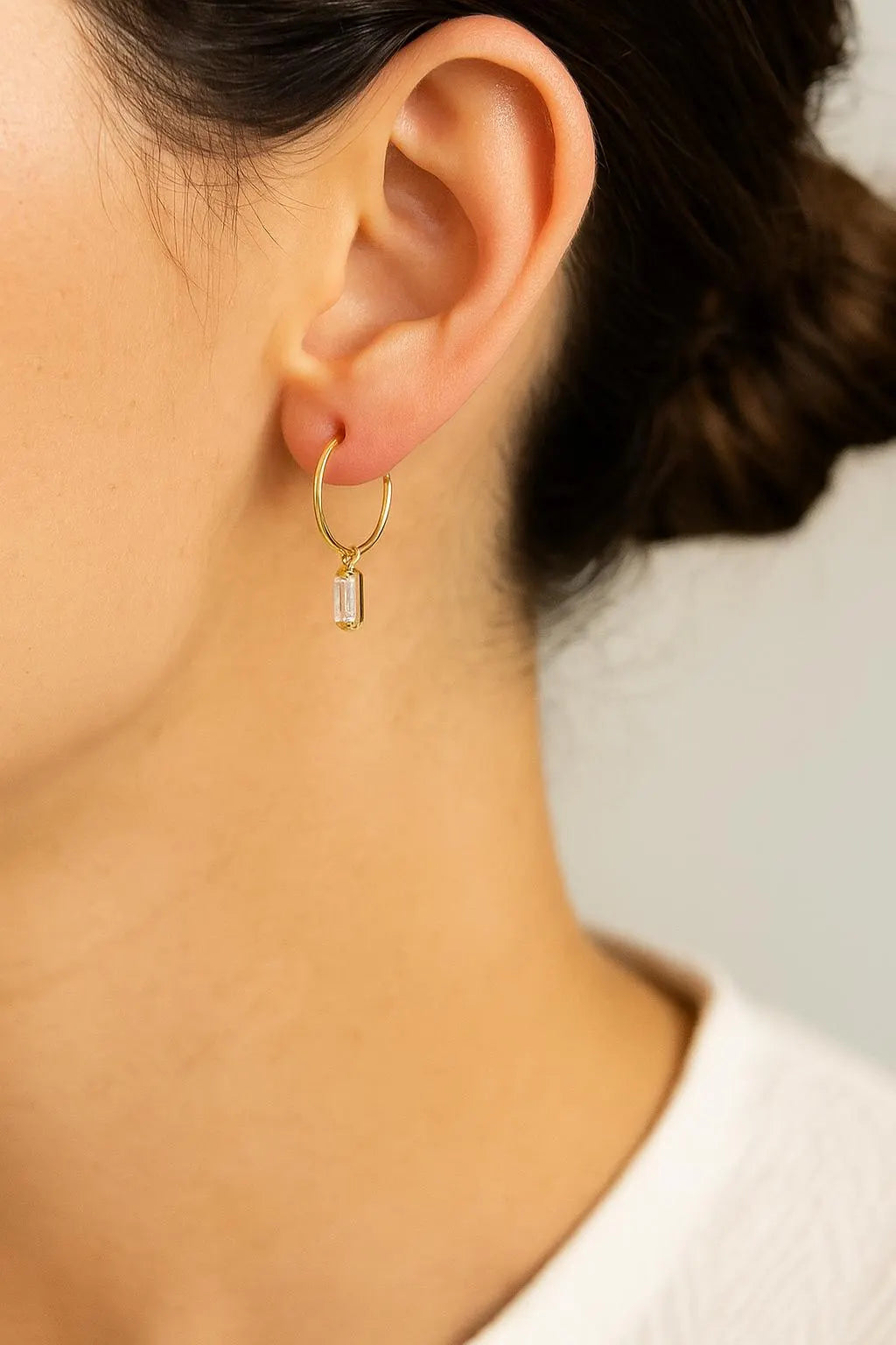 Sparkly Gold Charm Hoop