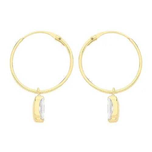 Sparkly Gold Charm Hoop
