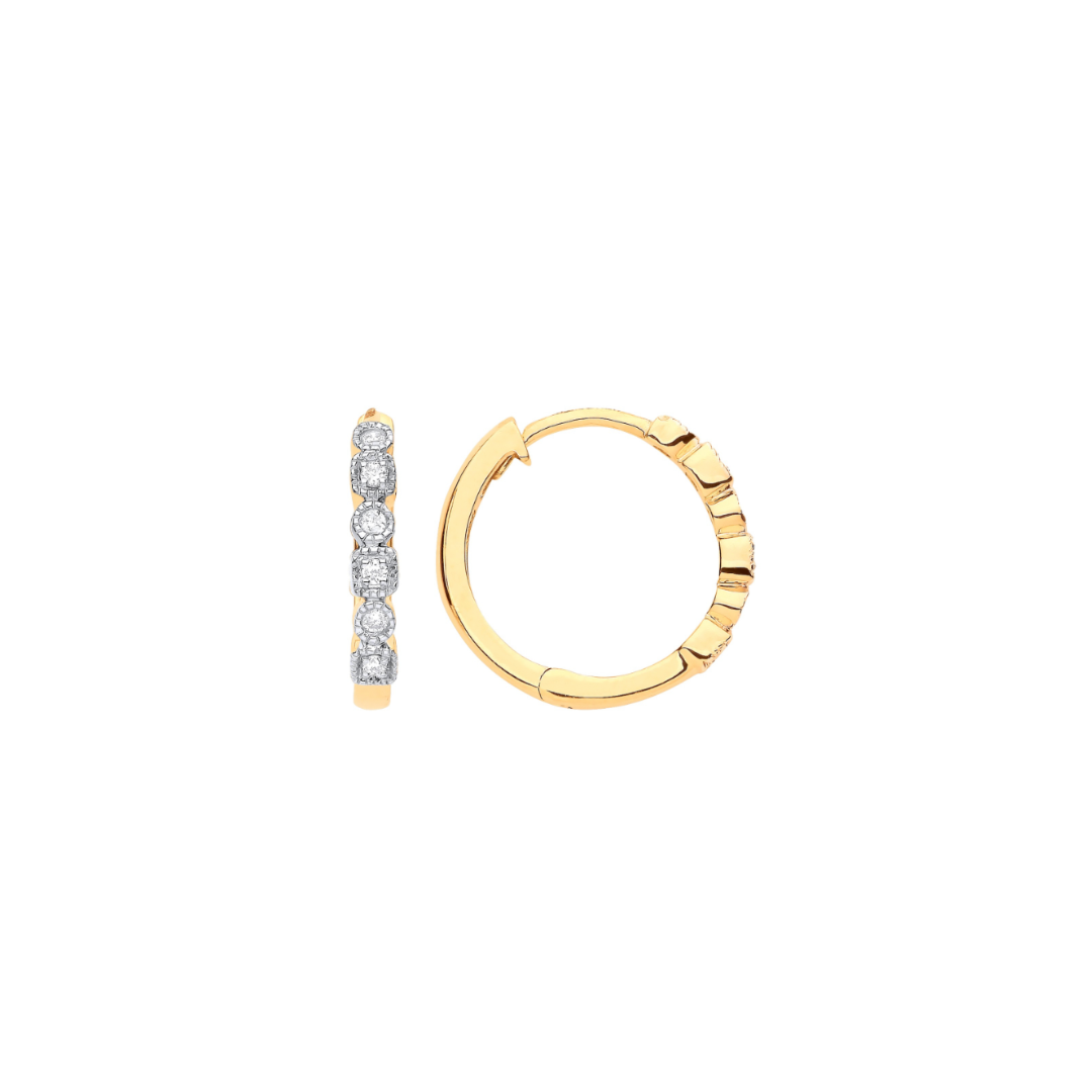 Diamond Studded Hoop Earrings - Shralite London