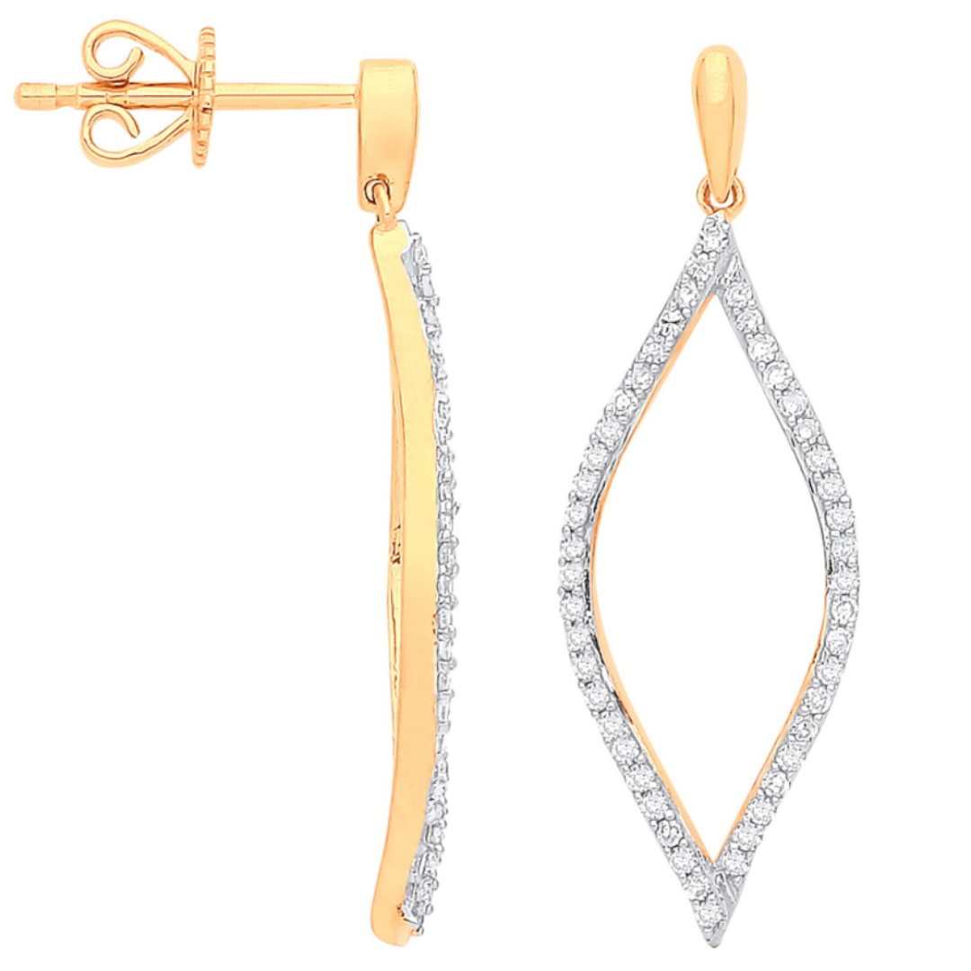 Golden Brilliance Drop Earrings - Shralite London