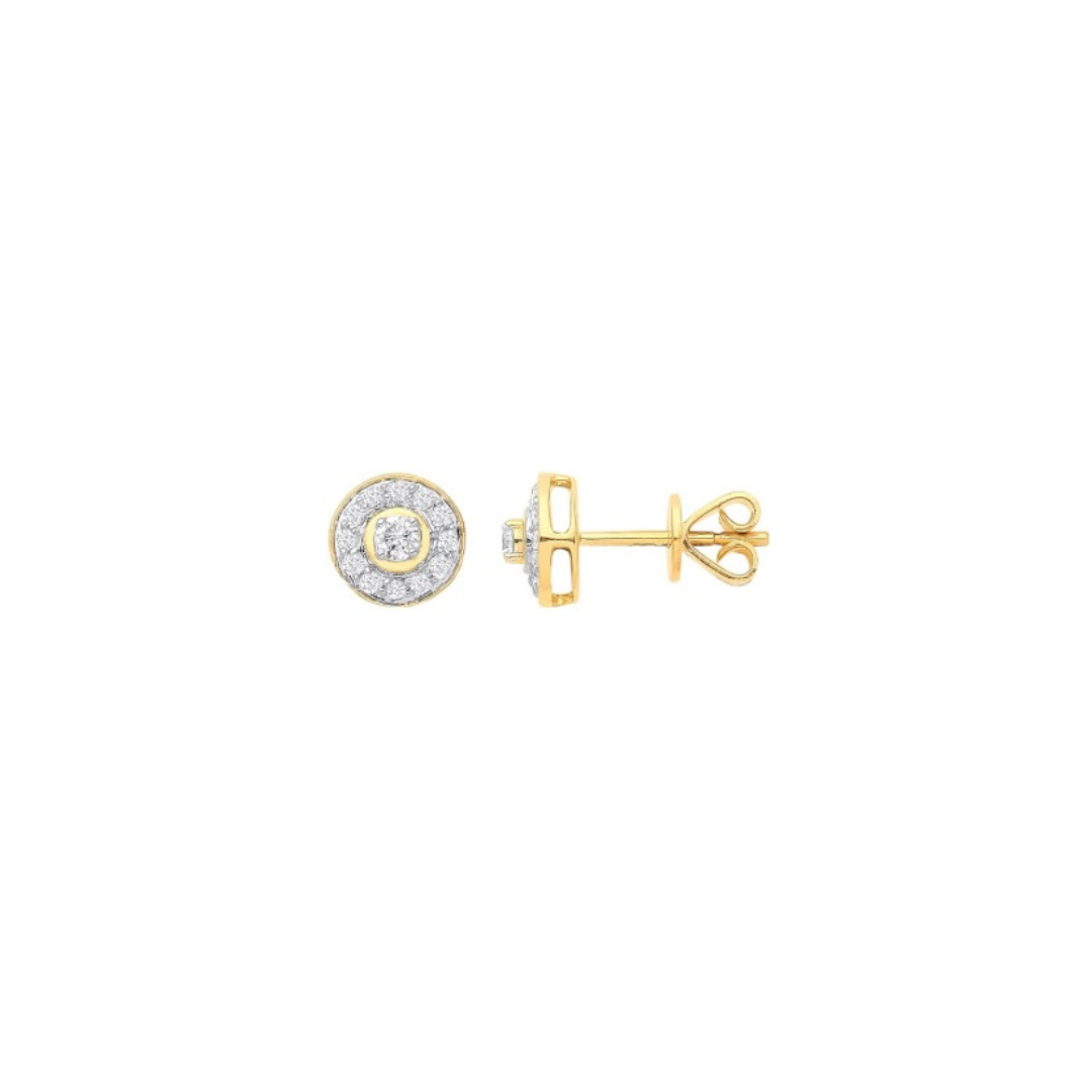 Éclat Doré Diamond Halo Earrings - Shralite London