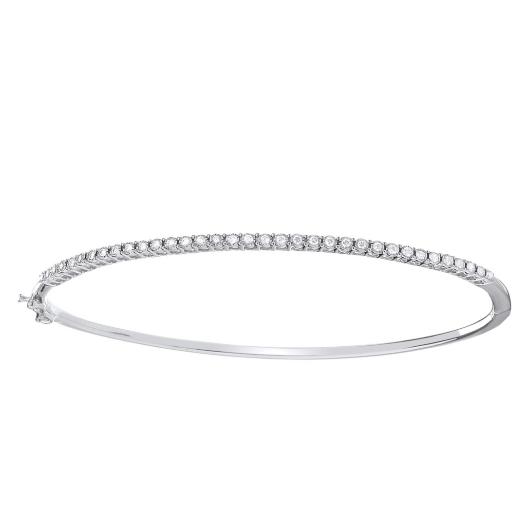 Timeless Sparkle White Gold Bangle - Shralite London