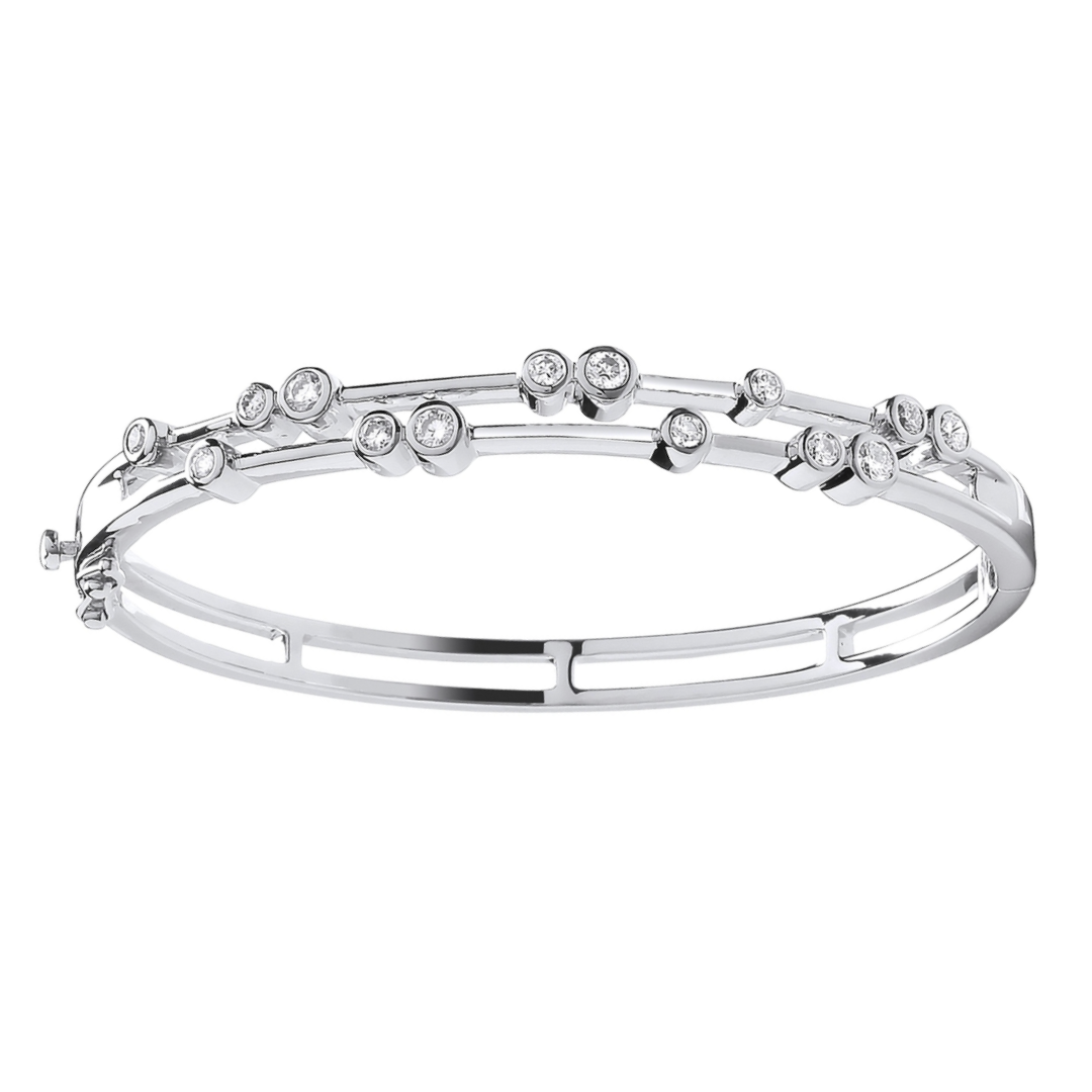 Dazzling Diamonds Gold Bangle - Shralite London