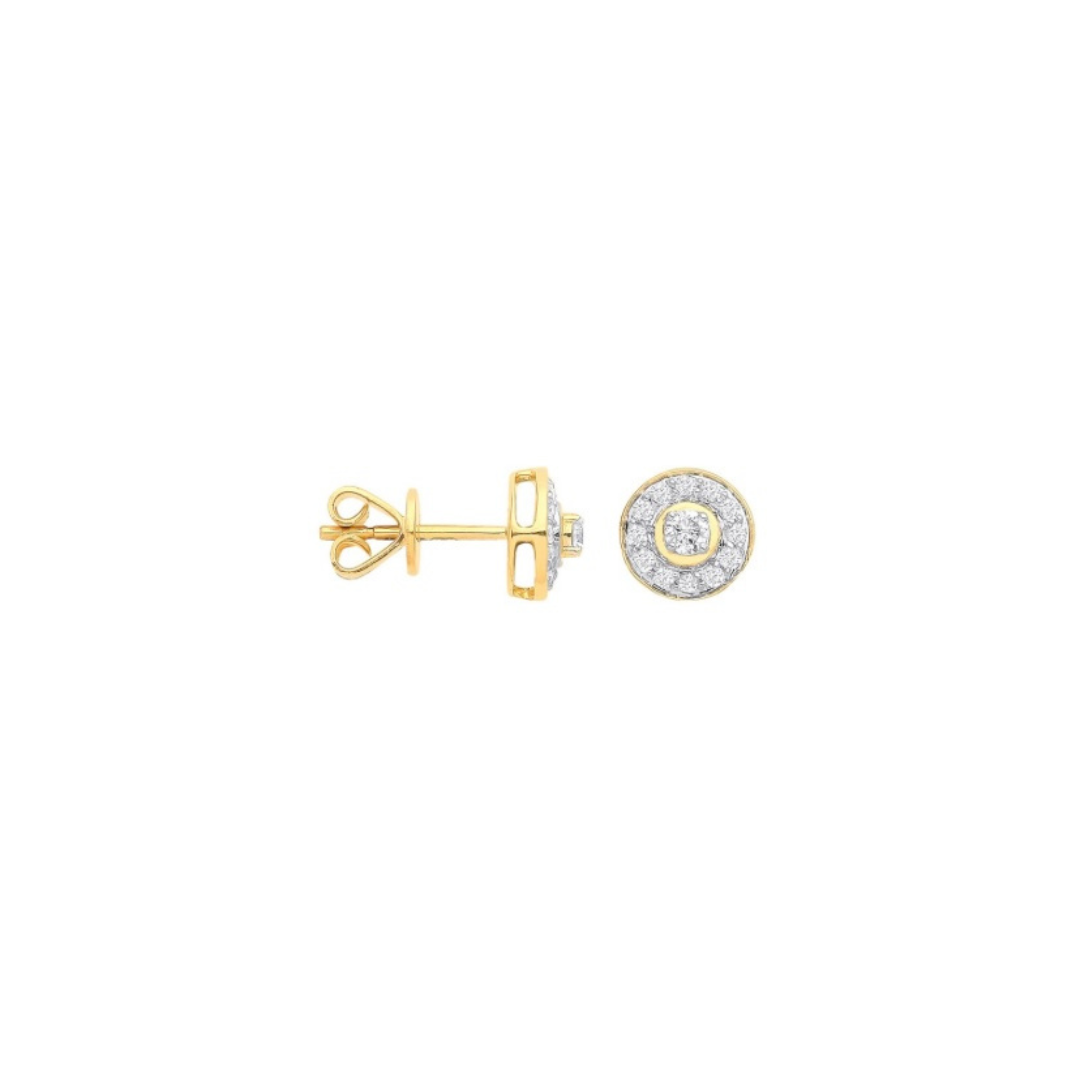 Éclat Doré Diamond Halo Earrings - Shralite London