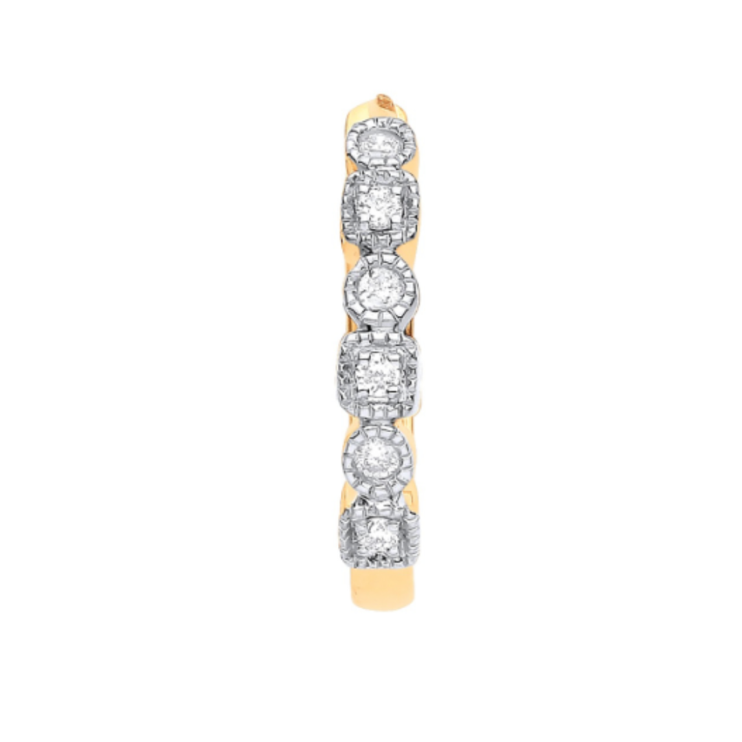 Diamond Studded Hoop Earrings - Shralite London