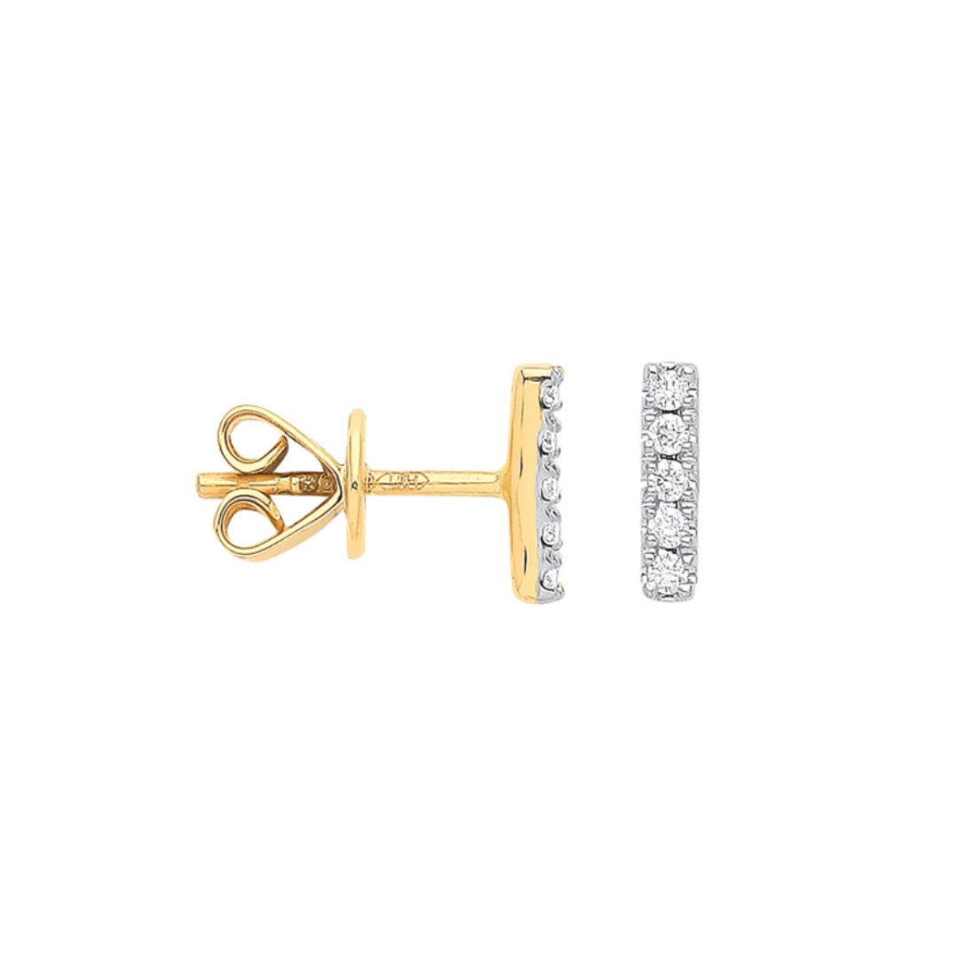 Golden Glitter Bar Earrings - Shralite London