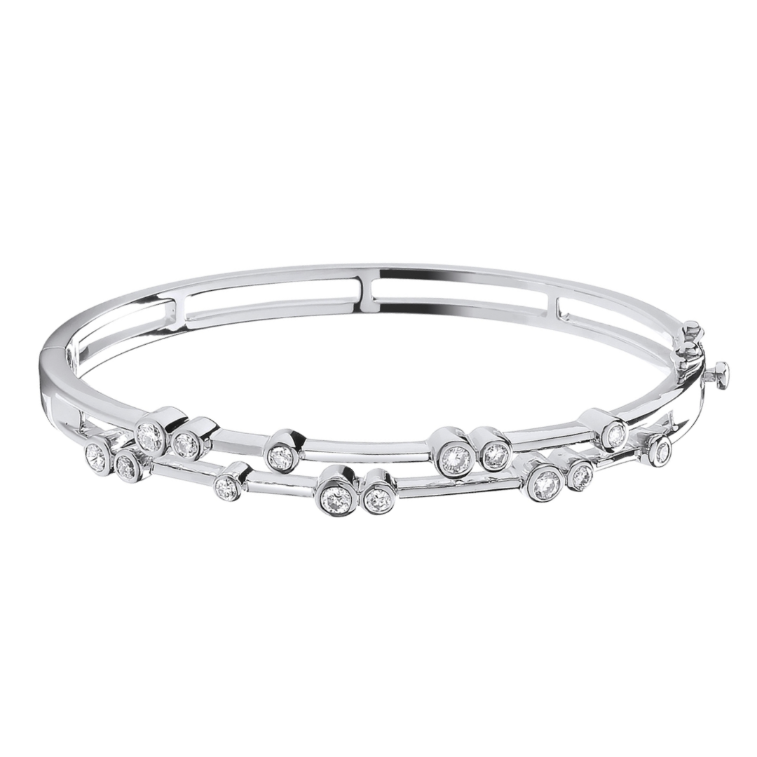 Dazzling Diamonds Gold Bangle - Shralite London