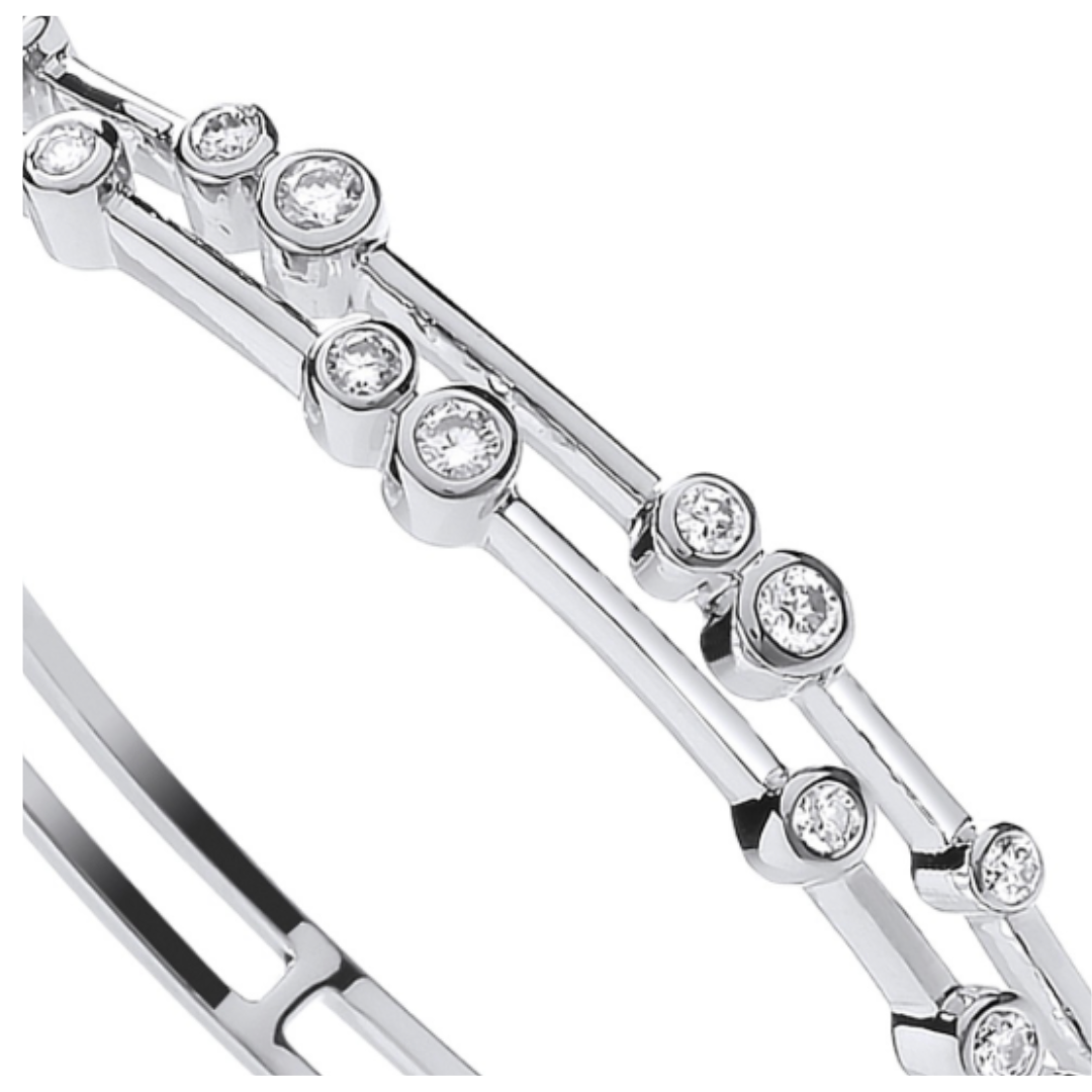 Dazzling Diamonds Gold Bangle - Shralite London