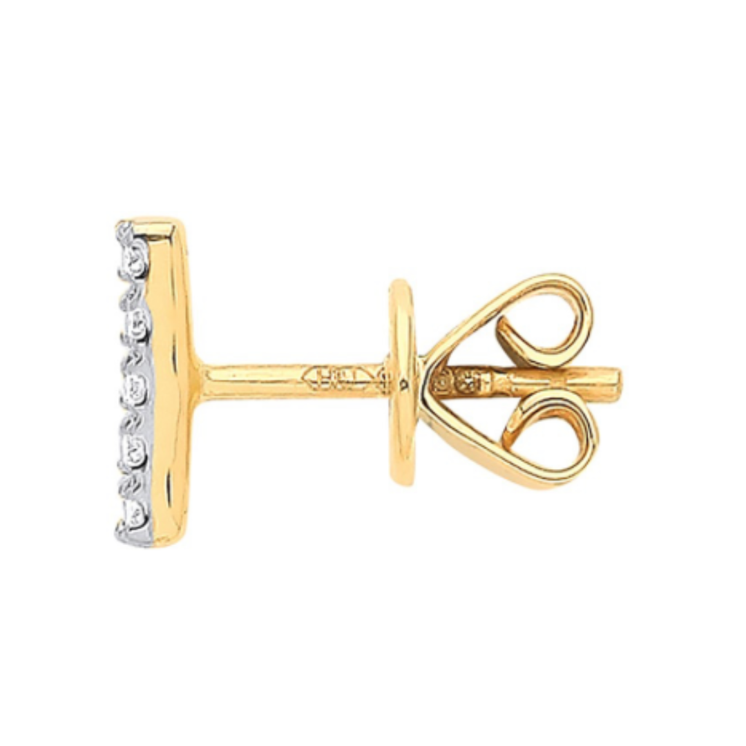 Golden Glitter Bar Earrings - Shralite London