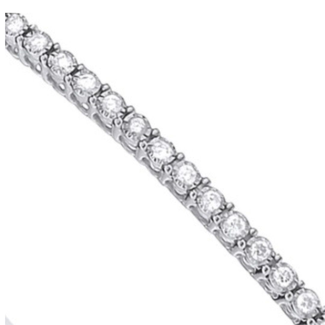 Timeless Sparkle White Gold Bangle - Shralite London