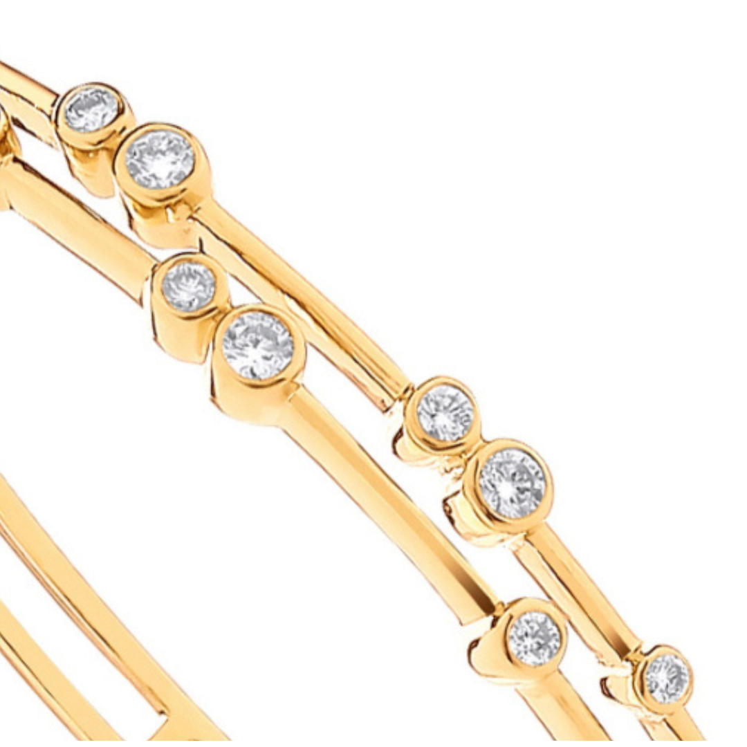 Dazzling Diamonds Gold Bangle - Shralite London