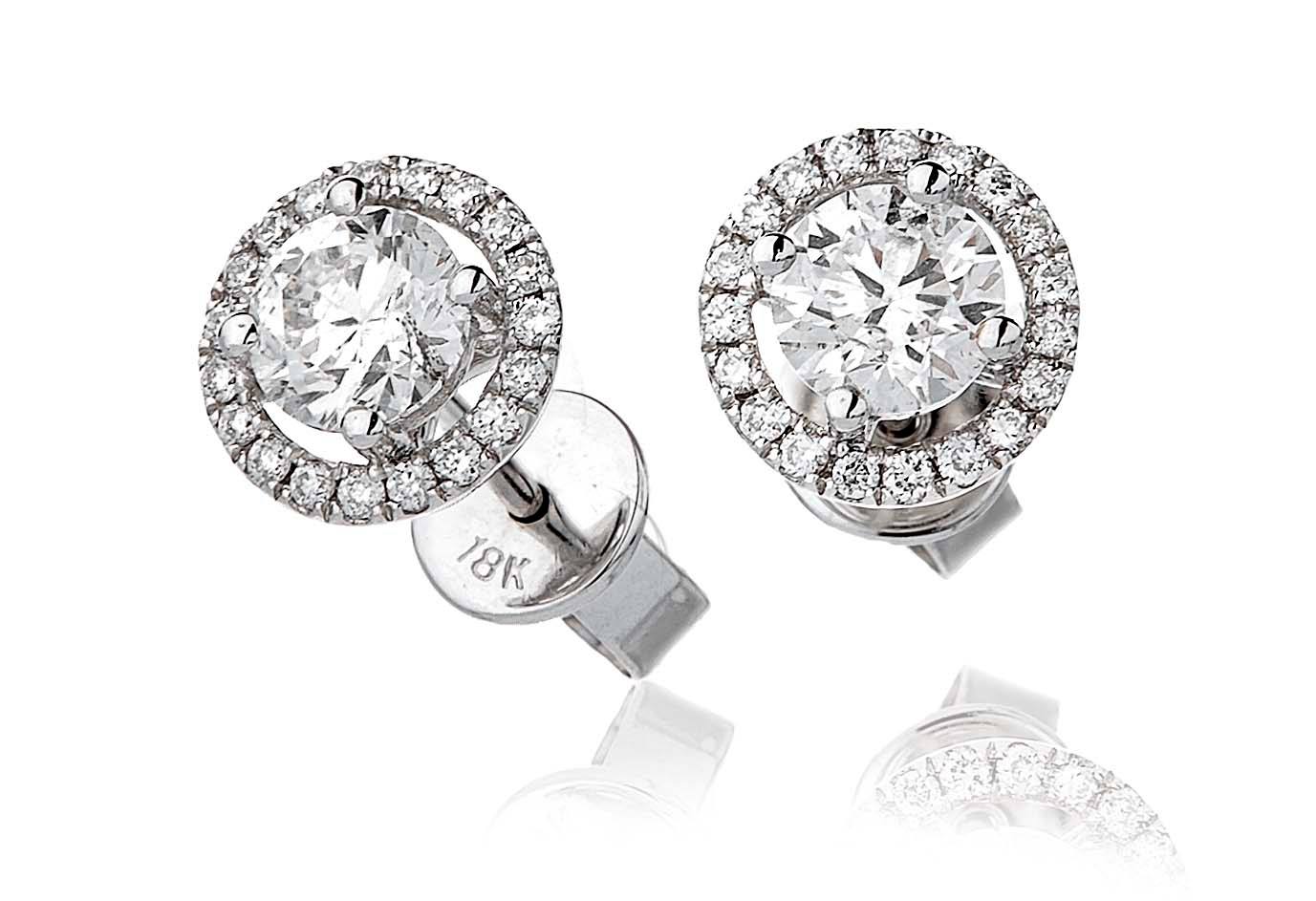 Ethereal Halo Solitaire Earrings - Shralite London