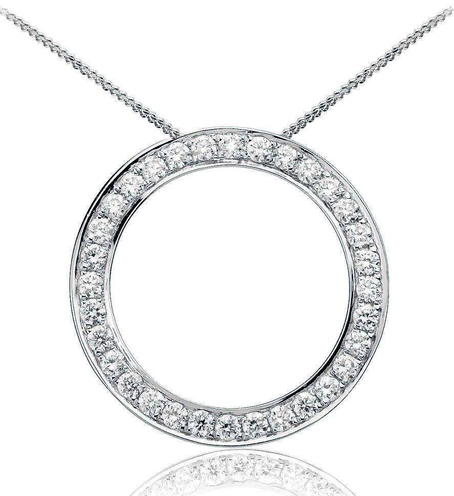 Moonlit Embrace Diamond Circle Pendant - Shralite London