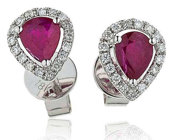 Majestic Ruby Pear Earrings - Shralite London